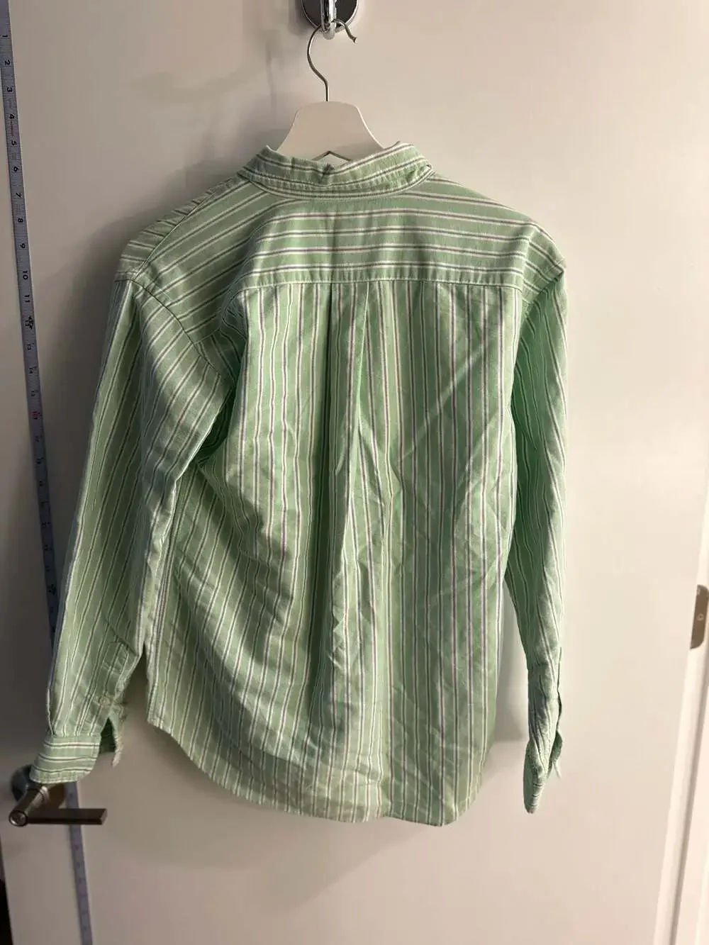 Ralph Lauren Boys Green Striped Oxford Button Down Shirt Size L (16/18)
